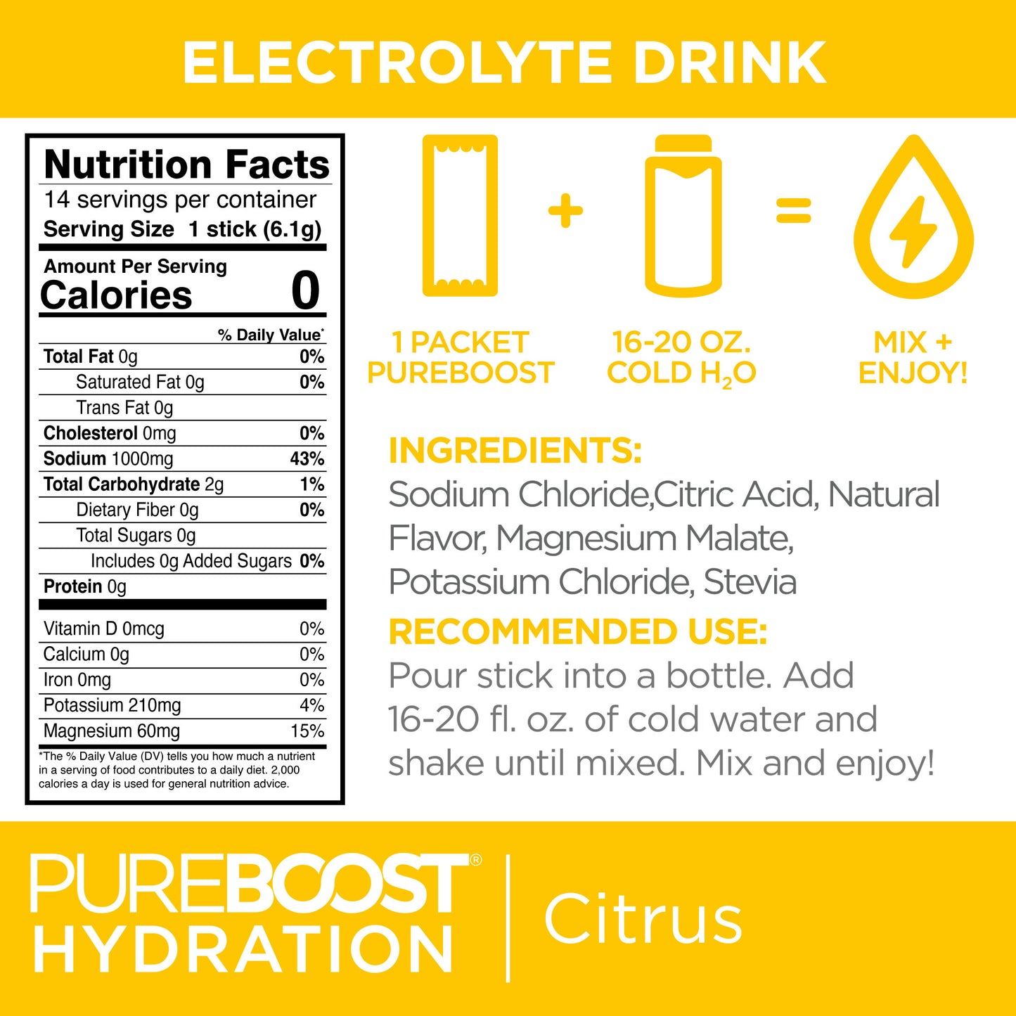 Pureboost Hydration Citrus 14 Pack