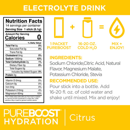 Pureboost Hydration Citrus 14 Pack