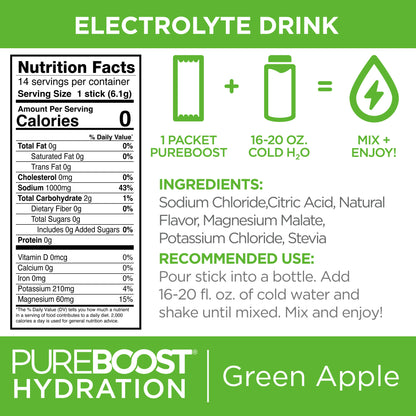 Pureboost Hydration Green Apple 14 Pack
