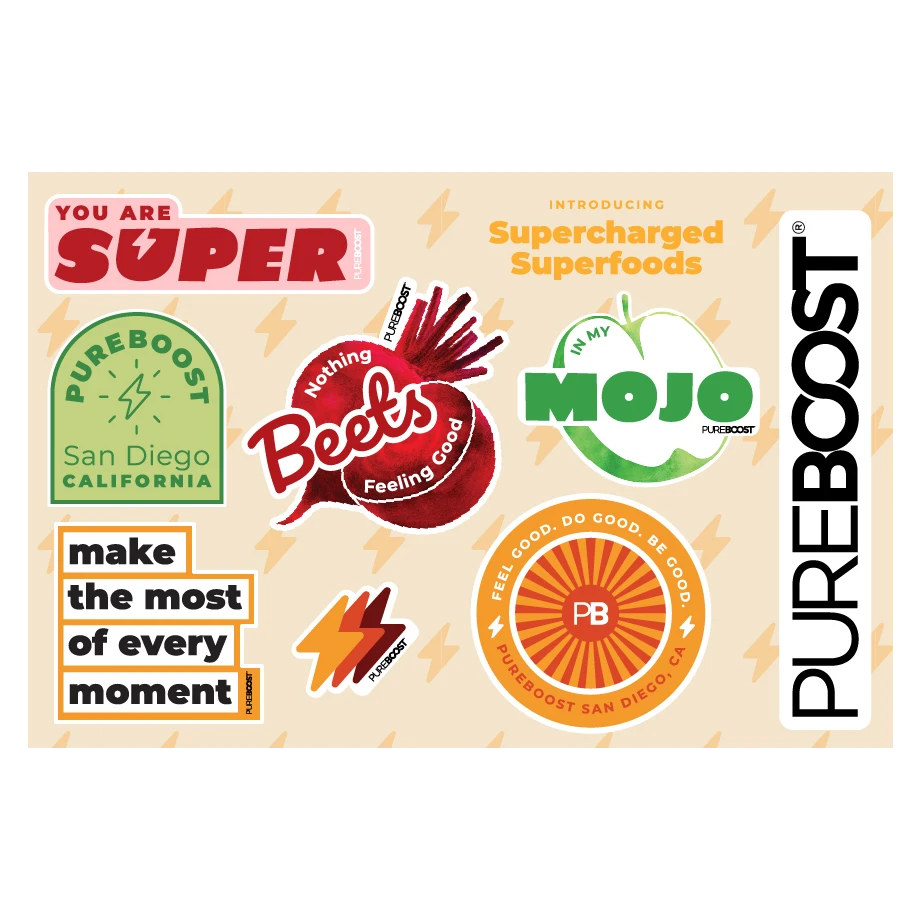 Pureboost Superfoods Sticker Sheet