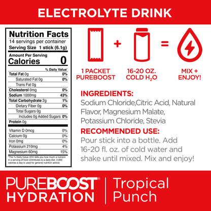 Pureboost Hydration Tropical Punch 14 Pack