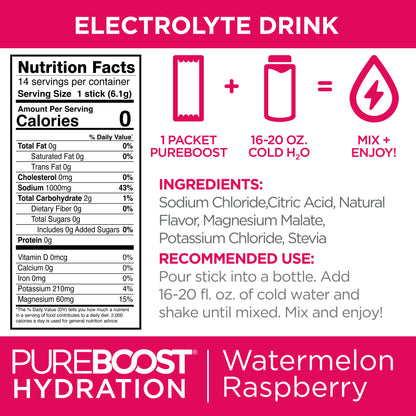 Pureboost Watermelon Raspberry Hydration 14 Pack